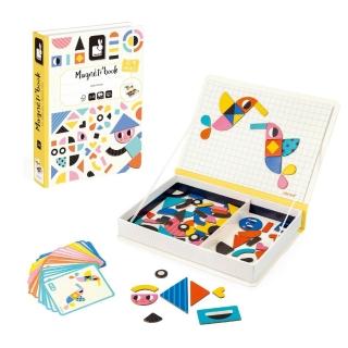 【Janod】磁鐵遊戲書-幾何創意拼(安靜書 磁鐵書 磁力安靜書 磁貼書)