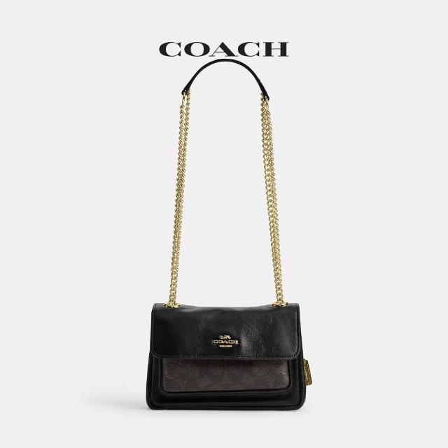 【COACH】蔻馳官方直營 ELODIE 18 經典SIGNATURE斜背手袋 斜背包 側背包 斜挎包-多色任選(CEU11/CEU13)