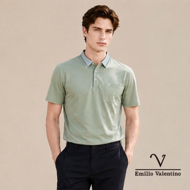 【Emilio Valentino 范倫鐵諾】男款 polo衫/短袖/商務休閒/素色/涼感/男/上衣/99限定/男士/男裝(任選)
