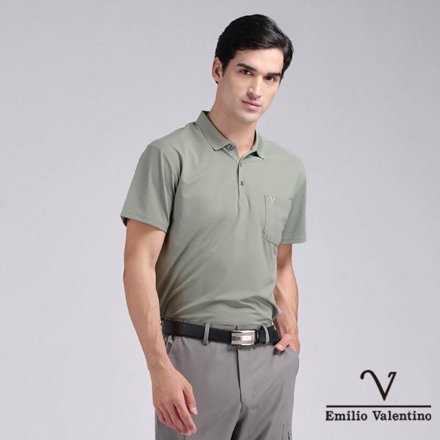 【Emilio Valentino 范倫鐵諾】男款 polo衫 男/短袖/商務休閒/素色/涼感/男/上衣/七夕/情人節/送禮(任選)