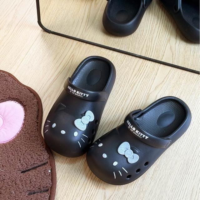 【HELLO KITTY】三麗鷗家族可愛凱蒂貓頭像造型EVA輕量柔軟透氣休閒涼拖鞋(洞洞鞋 布希鞋 海灘拖鞋)