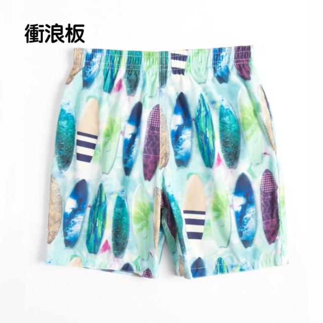 【橘魔法】兒童卡通印花快乾沙灘褲 男童 女童 中童 大童 童裝 速乾 五分褲 短褲 海灘褲 褲子 海邊 戲水