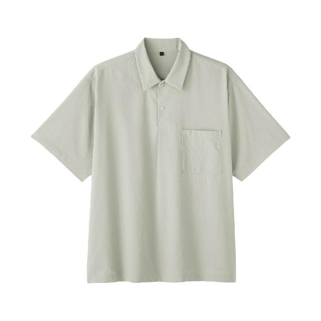 【MUJI 無印良品】男透氣短袖布帛POLO衫(灰色/黑色/藍色/暗藍)