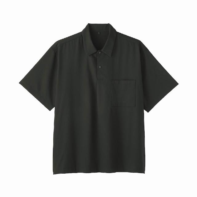【MUJI 無印良品】男透氣短袖布帛POLO衫(灰色/黑色/藍色/暗藍)