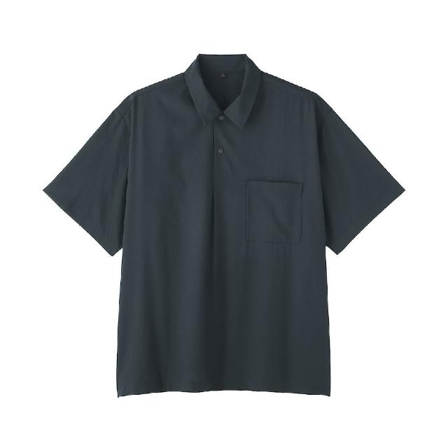 【MUJI 無印良品】男透氣短袖布帛POLO衫(灰色/黑色/藍色/暗藍)