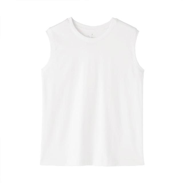 【MUJI 無印良品】女天竺無袖T恤(白色/灰色/黑色/磚紅)
