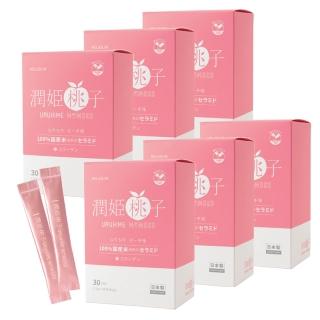 【URUHIMEMOMOKO 潤姬桃子】潤姬桃子30入x6盒(神經醯胺/膠原蛋白肽/水蜜桃/養顏美容)