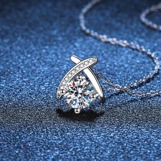 【巴黎精品】頂級莫桑鑽石925純銀骨鍊情侶對鍊-1克拉交心的愛吊墜女飾品k3ac75