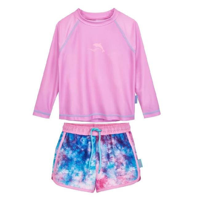 【Playshoes】抗UV防曬長袖兩件組兒童泳裝配海灘褲-多款(認證UPF50 泳衣+泳褲)