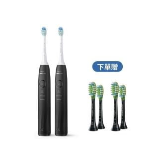 【Philips 飛利浦】momo獨家 HX5070/01 Sonicare舒適清潔音波電動牙刷2入-黑(壓力感測/官方直營)