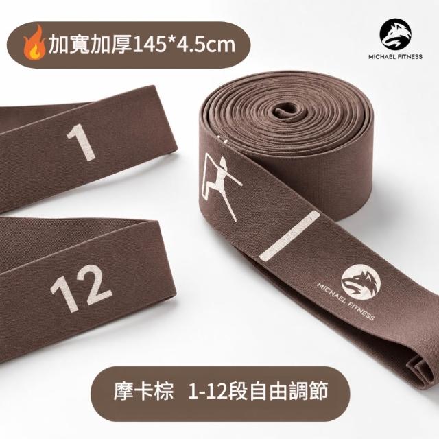【Michael Fitness 麥克健身】12段數字分段彈力帶 彈力帶 體式引導拉力帶 阻力帶 健身彈力繩 瑜珈拉伸