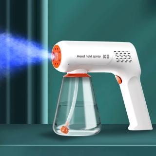 【YIGNW】藍光酒精消毒噴霧槍 電動酒精噴霧器 藍光納米噴霧槍 家用充電式酒精消毒器 手持殺菌噴霧機