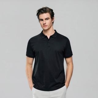 【GIORDANO 佐丹奴】男裝液氨棉修身短袖POLO衫 Liquid Touch系列(09 標誌黑)