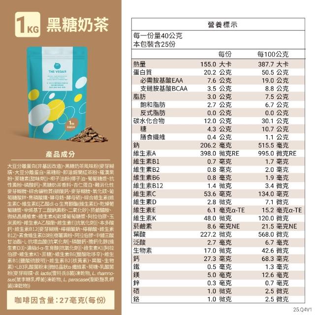 【THE VEGAN 樂維根】經典植物優蛋白 2組入 1KG/袋(優蛋白.高蛋白.蛋白粉.台灣製造.全素)