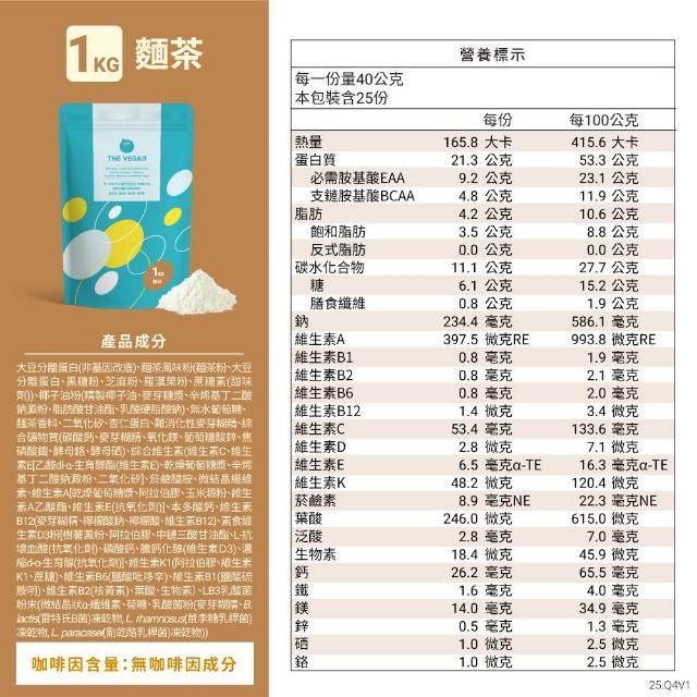 【THE VEGAN 樂維根】經典植物優蛋白 2組入 1KG/袋(優蛋白.高蛋白.蛋白粉.台灣製造.全素)