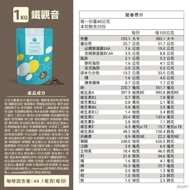 【THE VEGAN 樂維根】經典植物優蛋白 2組入 1KG/袋(優蛋白.高蛋白.蛋白粉.台灣製造.全素)