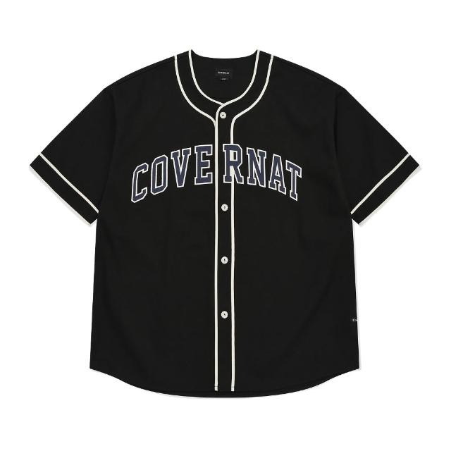 【COVERNAT】官方旗艦館 拱形Logo棒球短袖襯衫(UNI襯衫 SOOBIN同款 象牙白/黑色)