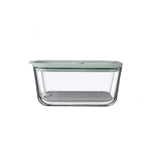 【mo select】超值3入組-可瀝水瀝油密封防漏耐熱玻璃保鮮盒-800ml*2+1400ml*1(mo選/附濾網/分裝盒/便當盒)