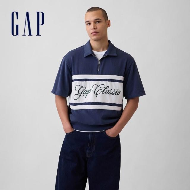 【GAP】男裝 寬版法式毛圈布短版T恤-多款任選(894498&898685&898684)