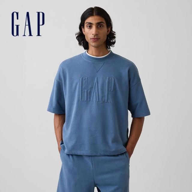 【GAP】男裝 寬版法式毛圈布短版T恤-多款任選(894498&898685&898684)