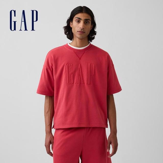 【GAP】男裝 寬版法式毛圈布短版T恤-多款任選(894498&898685&898684)