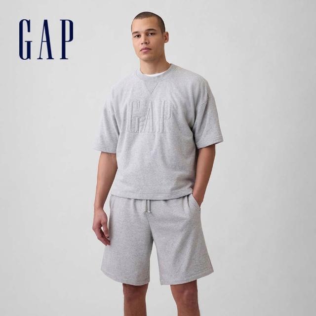 【GAP】男裝 寬版法式毛圈布短版T恤-多款任選(894498&898685&898684)
