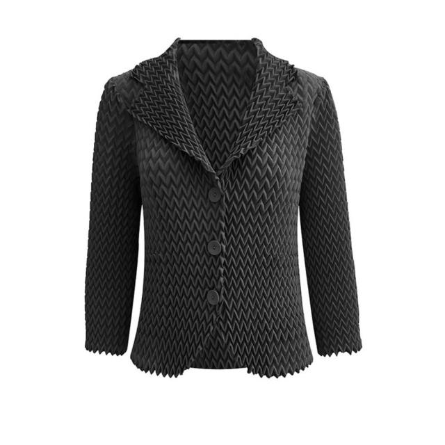 【巴黎精品】現貨+預購 三宅風皺褶衣服西裝外套褶皺衣休閒職業OL大尺碼女裝(時尚修身短版女外套3款b1a64 A)