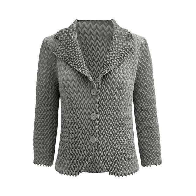 【巴黎精品】現貨+預購 三宅風皺褶衣服西裝外套褶皺衣休閒職業OL大尺碼女裝(時尚修身短版女外套3款b1a64 A)