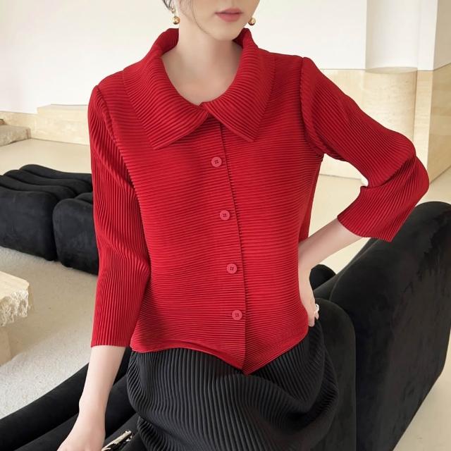 【巴黎精品】現貨+預購 三宅風皺褶衣服西裝外套褶皺衣休閒職業OL大尺碼女裝(時尚修身短版女外套3款b1a64 A)