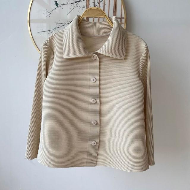 【巴黎精品】現貨+預購 三宅風皺褶衣服西裝外套褶皺衣休閒職業OL大尺碼女裝(時尚修身短版女外套3款b1a64 A)