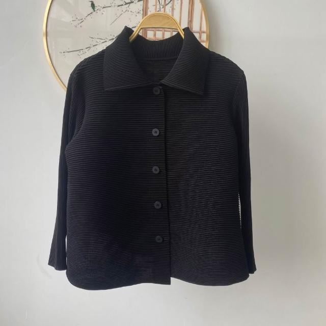 【巴黎精品】現貨+預購 三宅風皺褶衣服西裝外套褶皺衣休閒職業OL大尺碼女裝(時尚修身短版女外套3款b1a64 A)