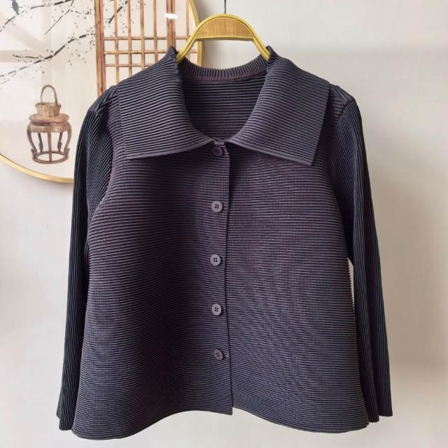 【巴黎精品】現貨+預購 三宅風皺褶衣服西裝外套褶皺衣休閒職業OL大尺碼女裝(時尚修身短版女外套3款b1a64 A)