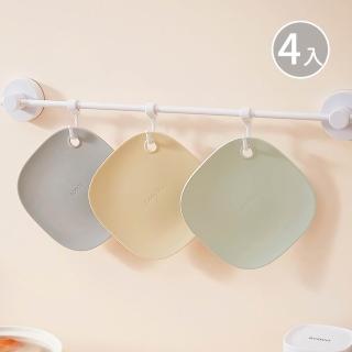 【ecoco】4入 莫蘭迪矽膠隔熱墊 平滑易清洗 食品級安全防燙耐熱 防水止滑墊 掛式廚房鍋墊杯墊餐墊