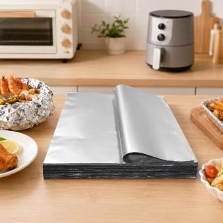 多功能加厚切片燒烤鋁箔紙-100片(30*30cm 烤肉工具 錫紙 烤箱 燒烤爐 烤盤 氣炸鍋 露營 野餐)