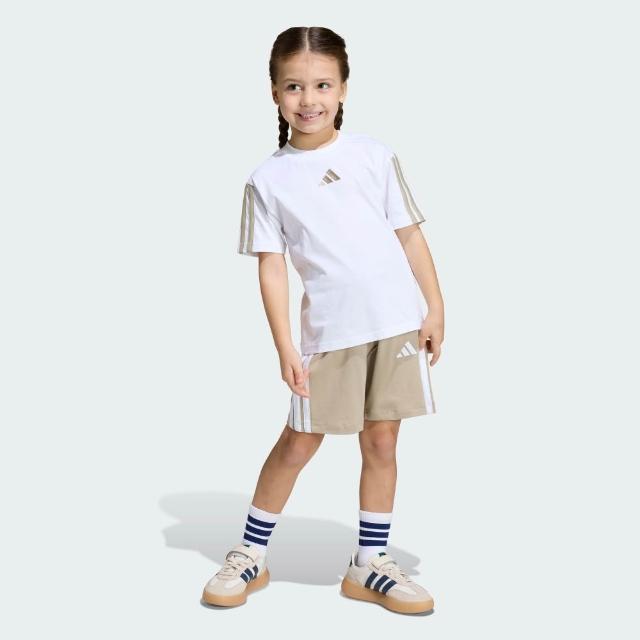 【adidas 愛迪達】ESSENTIALS 運動套裝 短袖/短褲 童裝 多款任選 (KC6147/KC6148/KC6149)