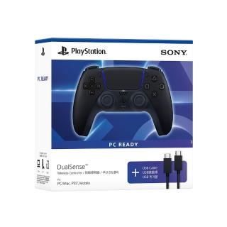 【SONY 索尼】PS5 DualSense 無線控制器/手把(午夜黑USB Cable for PC)(GTA適用)