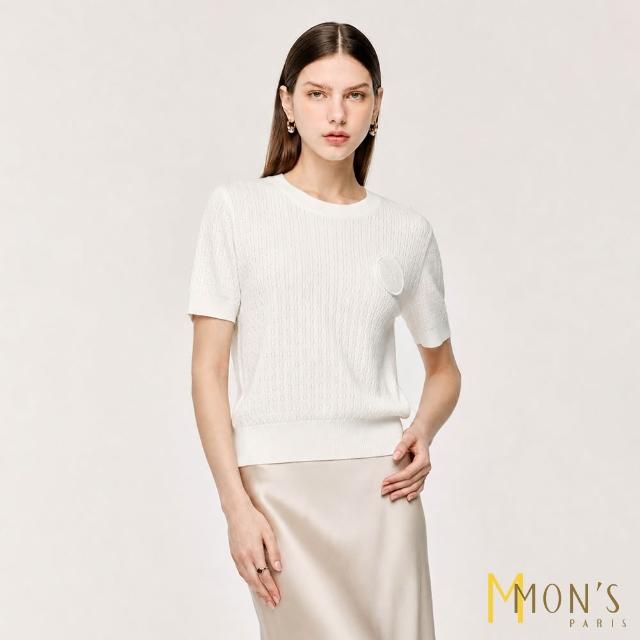 【MON’S】V領綁帶/造型涼爽針織上衣(6色任選)