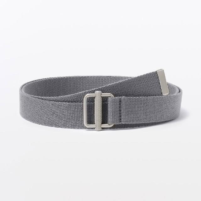 【MUJI 無印良品】再生聚酯纖維混可調式織帶皮帶(灰白/黑色/米黃/卡其綠)