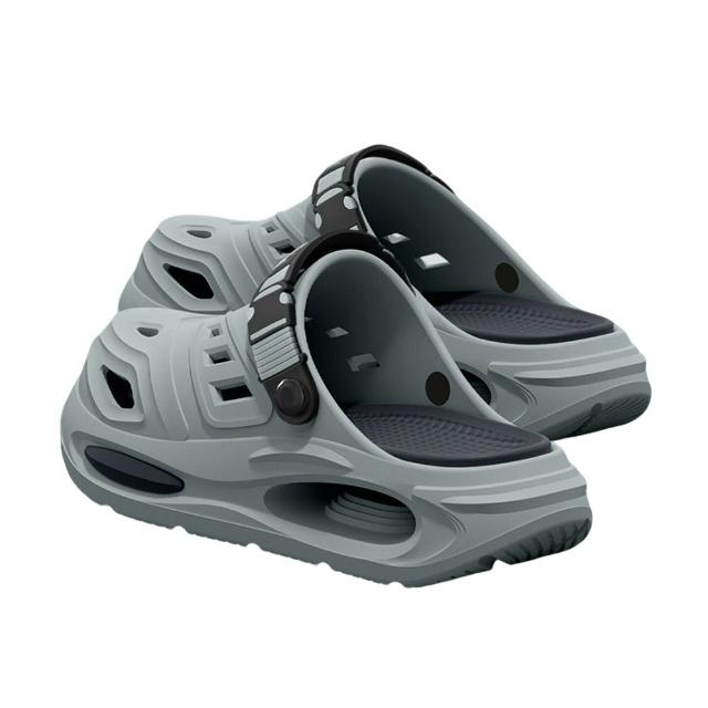 【wellane】男士EVA防滑洞洞鞋 足弓支撐 夏季外穿休閒涼拖鞋 沙灘鞋 懶人鞋 雨鞋 布希鞋