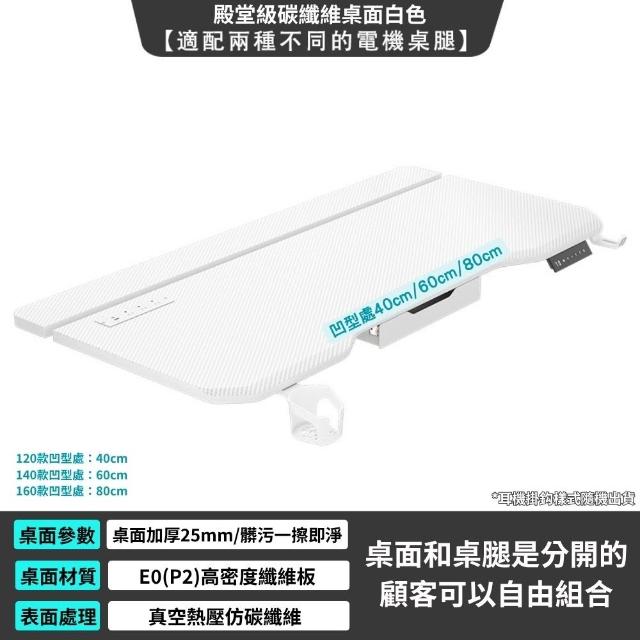【C&D】殿堂級電動升降桌-12075款碳纖維桌板賣場(桌腿需另外選購)