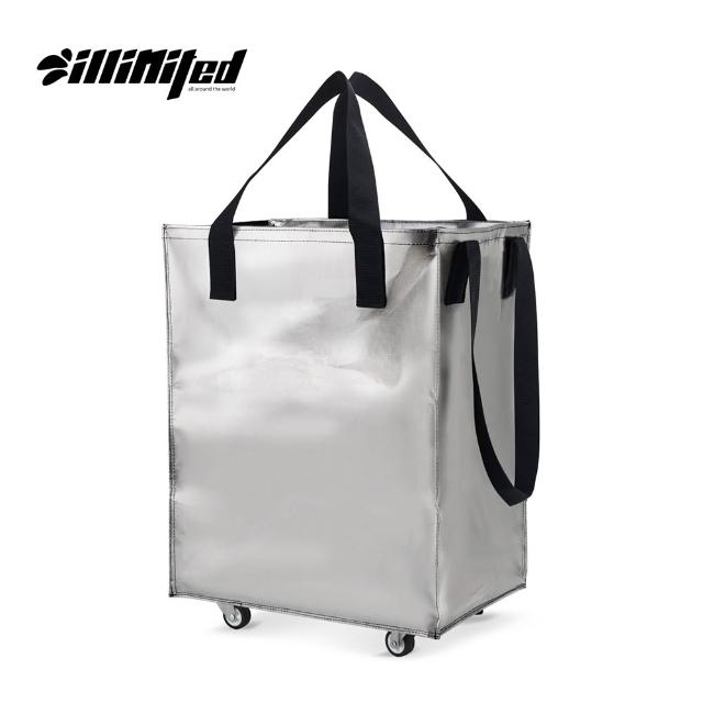 【illimited 一厘米】大容量防潑水無印滑輪購物袋55L(旅行袋 收納包 買菜車 收納推車 拖輪 
