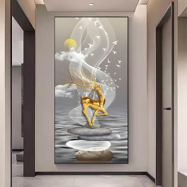 抽象油絵の客間装飾画レストラン北欧掛絵