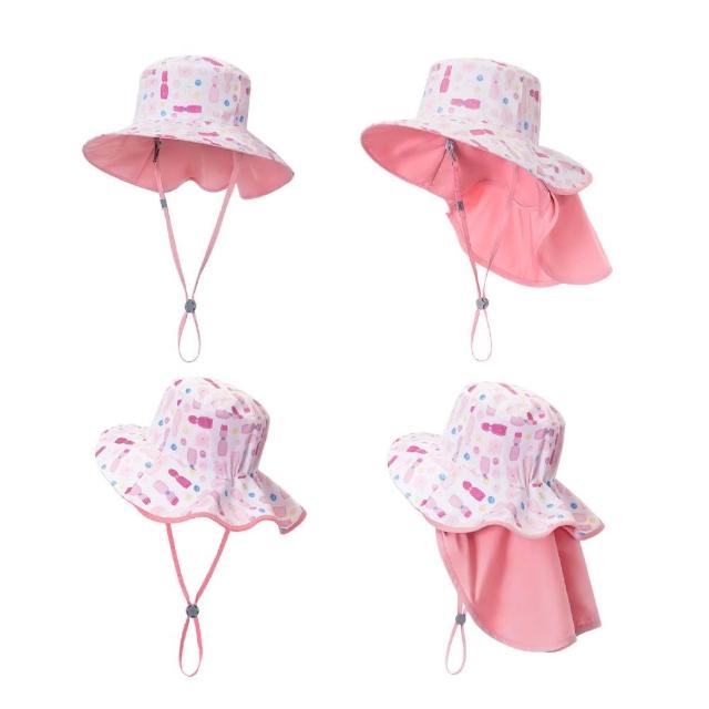 【Brille Brille】UPF50+兒童防曬帽 頸部加強防護 可收放型 防潑水 尾巴可隱藏收納 新可塑型記憶線圈 禮盒