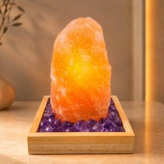 【瑰麗寶】聚光納福鹽燈 基本款|鹽燈+底部能量石