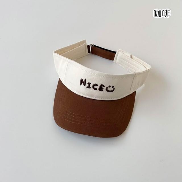 【橘魔法】Nice刺繡防曬空頂帽 兒童 男童 女童 童帽 遮陽帽 帽子 空頂帽
