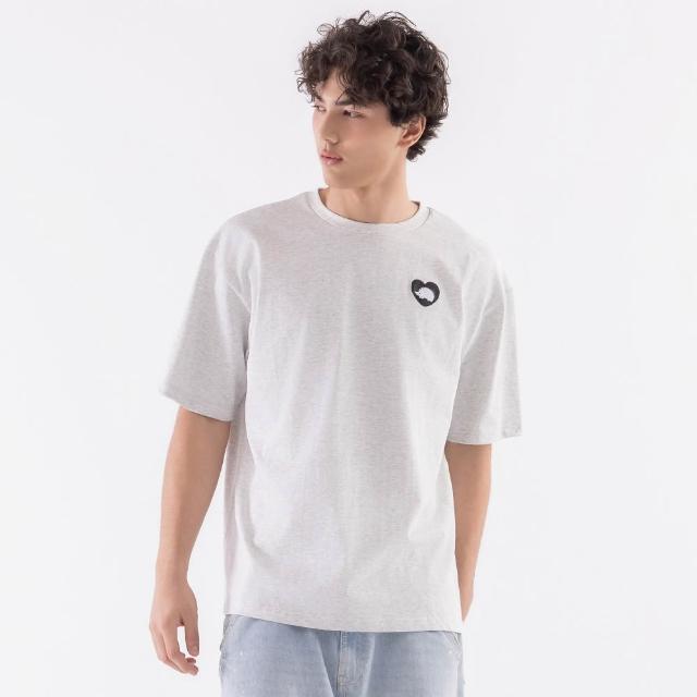 【SCANDINAVIAN FOREST 北歐小刺蝟】厚磅寬版純棉T(愛心皮革) T恤 純棉t 素t tshirt 男T 女T 厚磅 Oversize