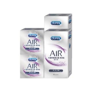 【Durex 杜蕾斯】AIR輕薄幻隱潤滑裝衛生套8入x2+3入x2(共22入 保險套/衛生套/避孕套/安全套/避孕)