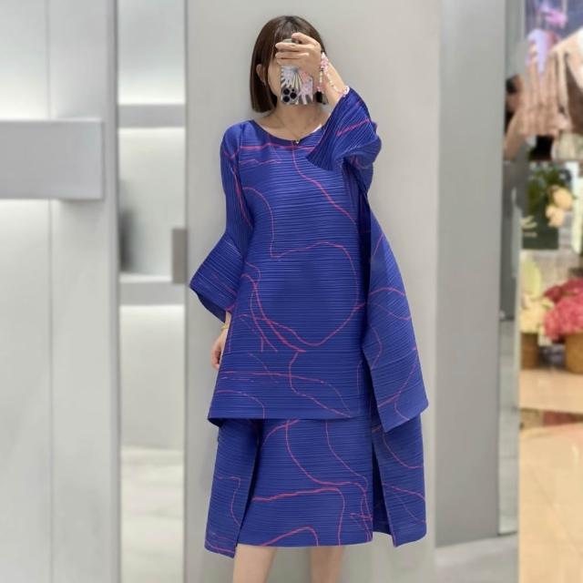 【巴黎精品】現貨+預購 三宅風皺褶衣服連身裙褶皺上衣洋裝名媛大尺碼女裝(無袖長裙女裙子5款b1a76 C)