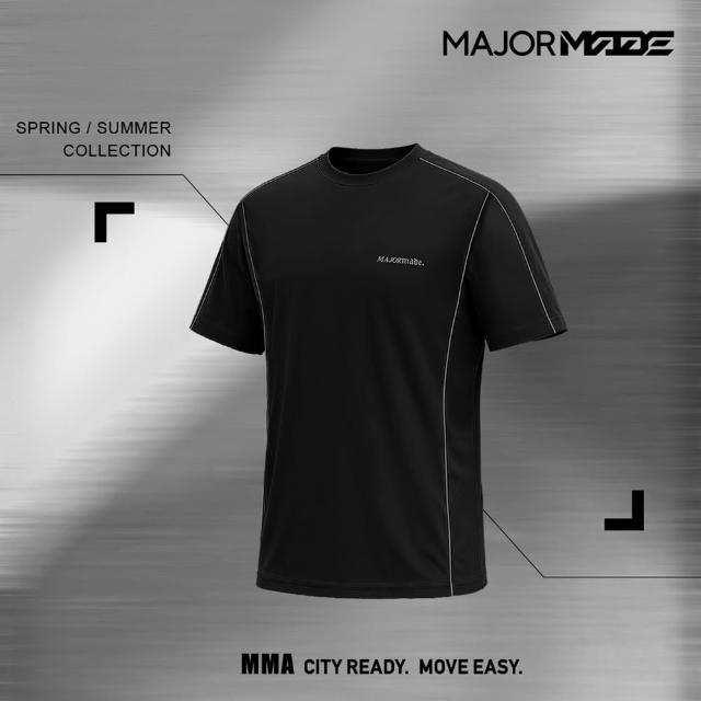 【MAJOR MADE】反光銀滾邊威化格涼感機能T(機能短T/涼感上衣/透氣機能T)