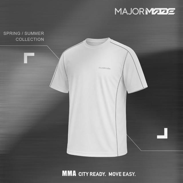 【MAJOR MADE】反光銀滾邊威化格涼感機能T(機能短T/涼感上衣/透氣機能T)